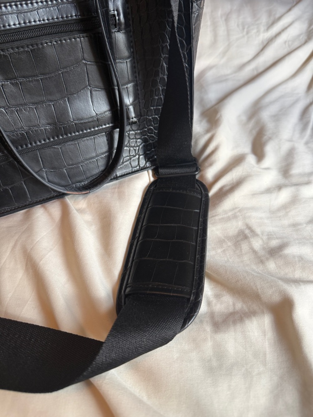 BEIS - Work Tote in Black Croc - Picture 7 of 10